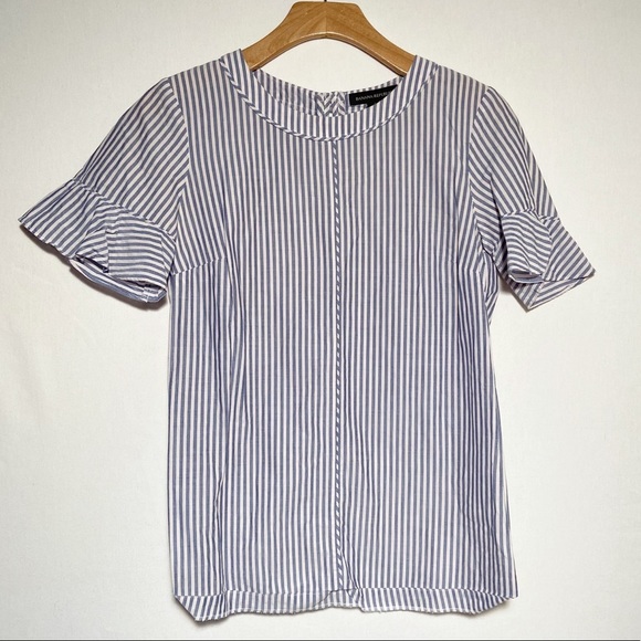 Banana Republic Striped Bell Sleeve Top‎ - Picture 1 of 10